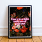 The Smiths Lyrics Music Art Print, Wall Decor, A4, A3, There Is a Light That Never Goes Out Lyrics, The Smiths , Neon Style, Floral Style