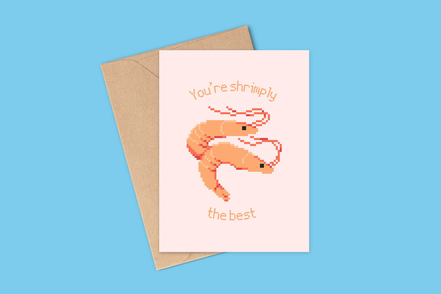 Shrimply The Best Card, Shrimps Quirky Card, Funny Card, Birthday card, Congratulations Card, Congrats, Shrimps Illustration, Greetings Card