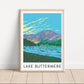 Lake Buttermere Art Print, Lake District Print, Buttermere Lake, Lake District Art Print, Art Deco Style, Travel Prints, A5, A4, A3, Lakes