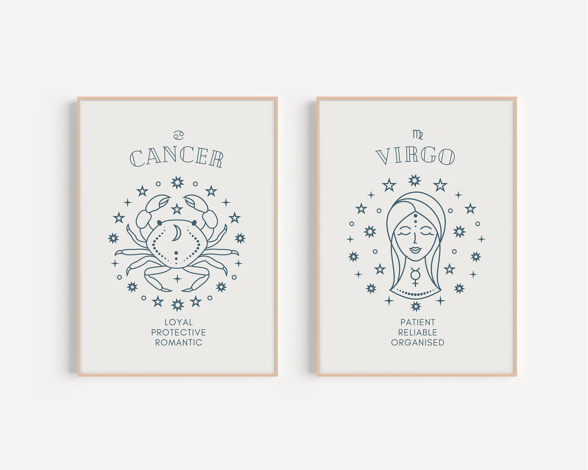 7x5/A4 Zodiac Art Prints, Star Signs Wall Art, Zodiac Prints, Aesthetic Prints, Star signs Wall Decor, Zodiac Posters, Different Zodiacs