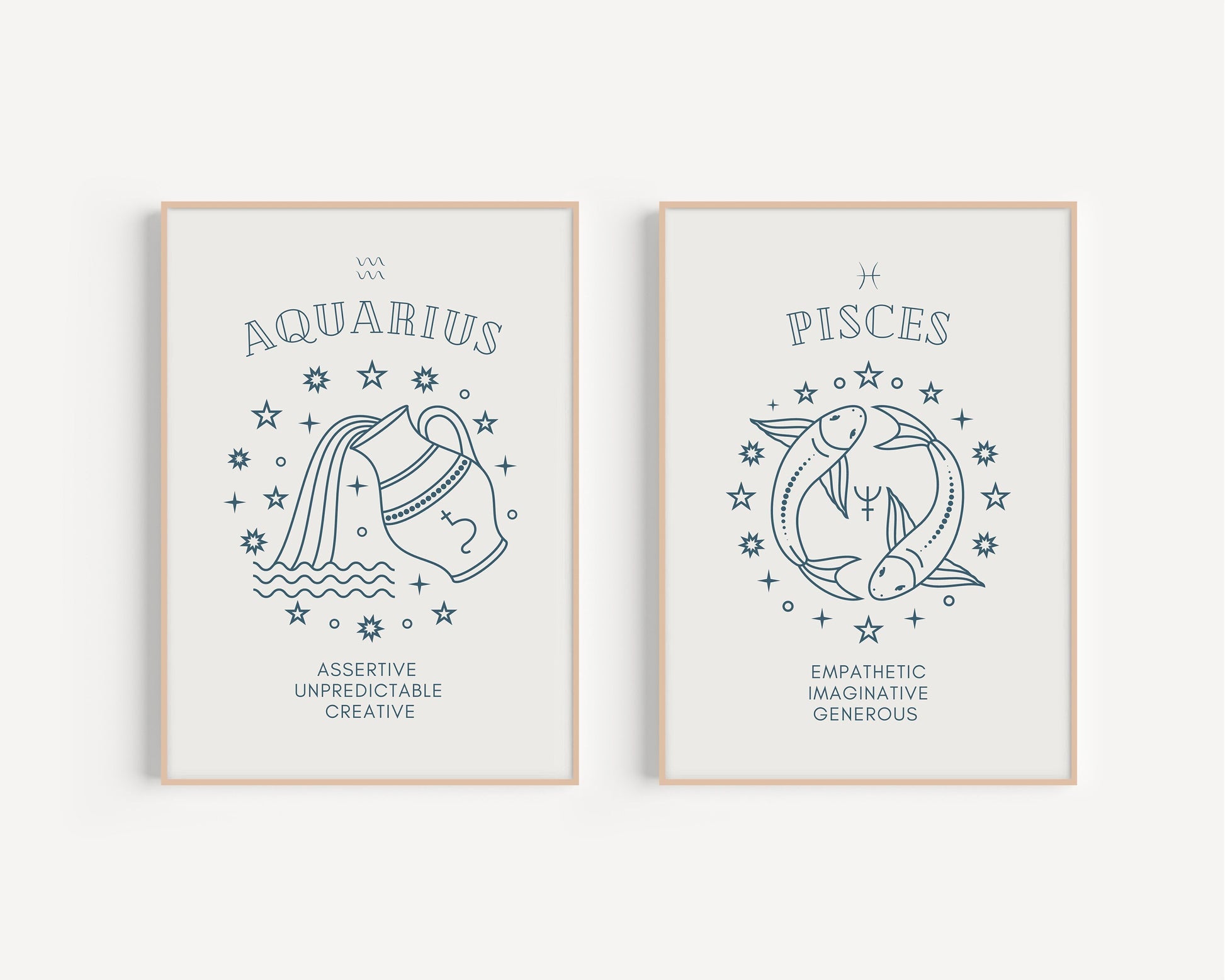 7x5/A4 Zodiac Art Prints, Star Signs Wall Art, Zodiac Prints, Aesthetic Prints, Star signs Wall Decor, Zodiac Posters, Different Zodiacs