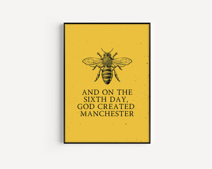 Manchester Print, Manchester City Art Print, Manchester Bee, Manchester Print Unframed, A4, A3, Manchester Bee, Love Manchester,
