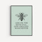 Manchester Print, Manchester City Art Print, Manchester Bee, Manchester Print Unframed, A4, A3, Manchester Bee, Love Manchester,