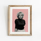 Marilyn Monroe Art Print | Marilyn Monroe Print | Pastel Pink Print | A4 A3 16x12 | Marilyn Monroe Wall Art | Retro Print | Vintage Style