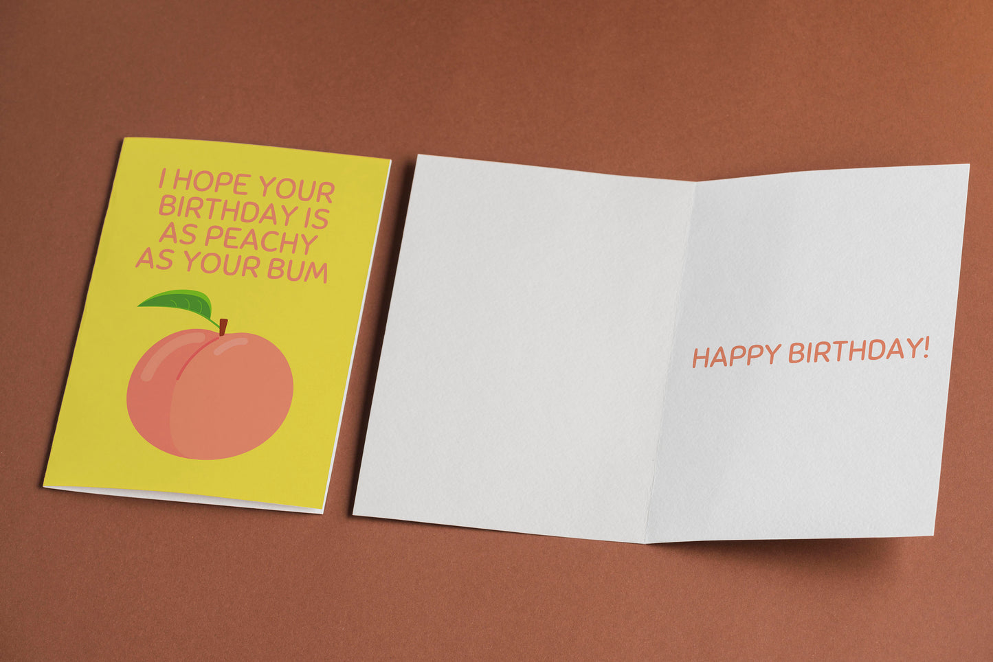 Funny Birthday Card For Her, Peachy Bum Birthday, Peachy As Your Bum, Happy Birthday, Birthday Card, Card for Gym Goer,