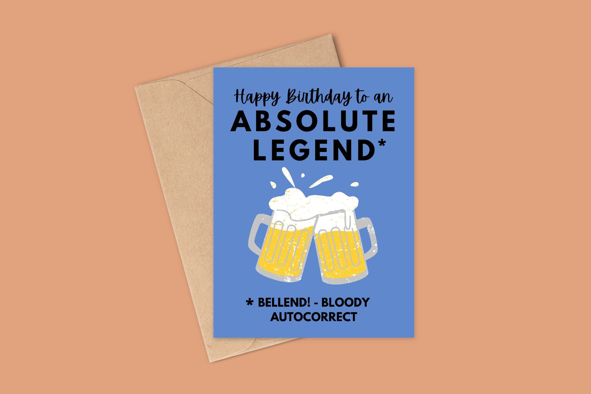 Funny Birthday Card For Him, Autocorrect Bellend Card, Funny Card, Birthday card, Autocorrect Cards, Funny Birthday Cards, Card for mates,