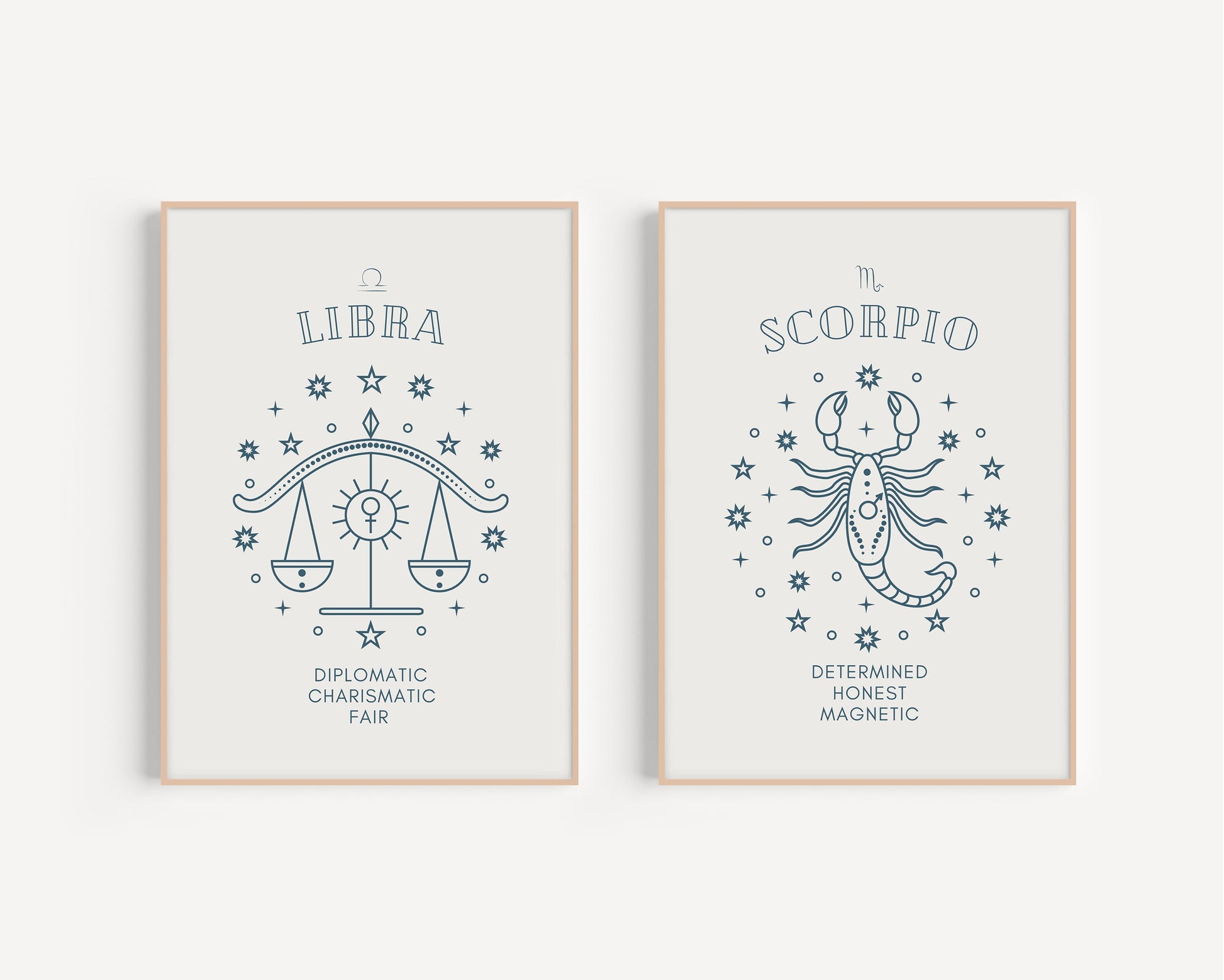 7x5/A4 Zodiac Art Prints, Star Signs Wall Art, Zodiac Prints, Aesthetic Prints, Star signs Wall Decor, Zodiac Posters, Different Zodiacs