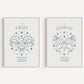 7x5/A4 Zodiac Art Prints, Star Signs Wall Art, Zodiac Prints, Aesthetic Prints, Star signs Wall Decor, Zodiac Posters, Different Zodiacs