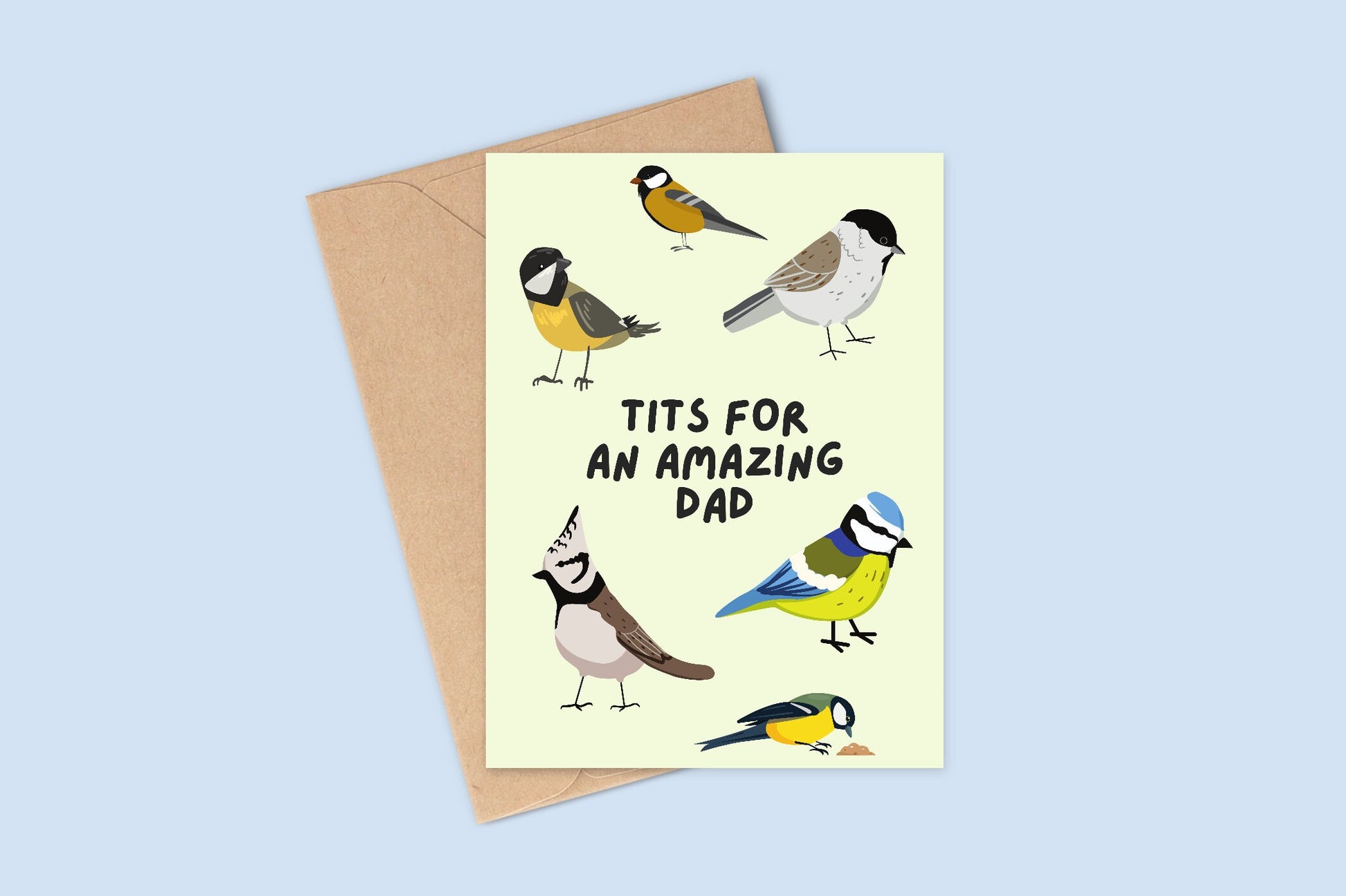 Funny Birthday Card For Dad, Tits for an Amazing Dad, Funny Card, Father's Day Card, Tit Birds Cards, Funny Birthday Cards, Card for Dad,