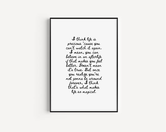 Afterlife Inspired Art Print, Ricky Gervais Quote Wall Art , Ricky Gervais, Afterlife, Life Quotes, Quote Print,