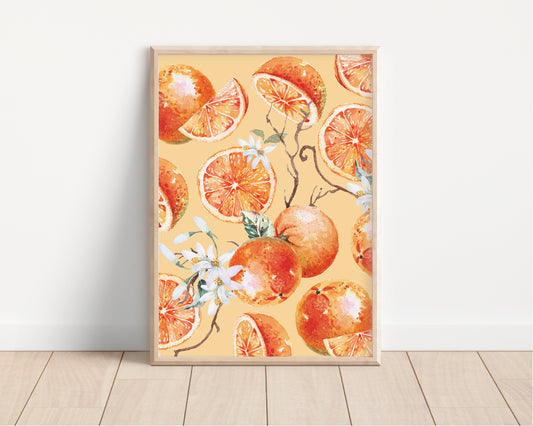 Oranges Print Design, Home Decor, Kitchen Wall Art, A5/A4/A3/A2 Oranges Print Wall Art, Kitchen Print, Different Colour Options,