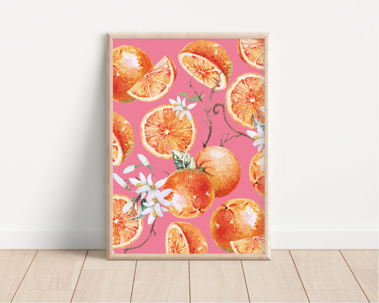 Oranges Print Design, Home Decor, Kitchen Wall Art, A5/A4/A3/A2 Oranges Print Wall Art, Kitchen Print, Different Colour Options,