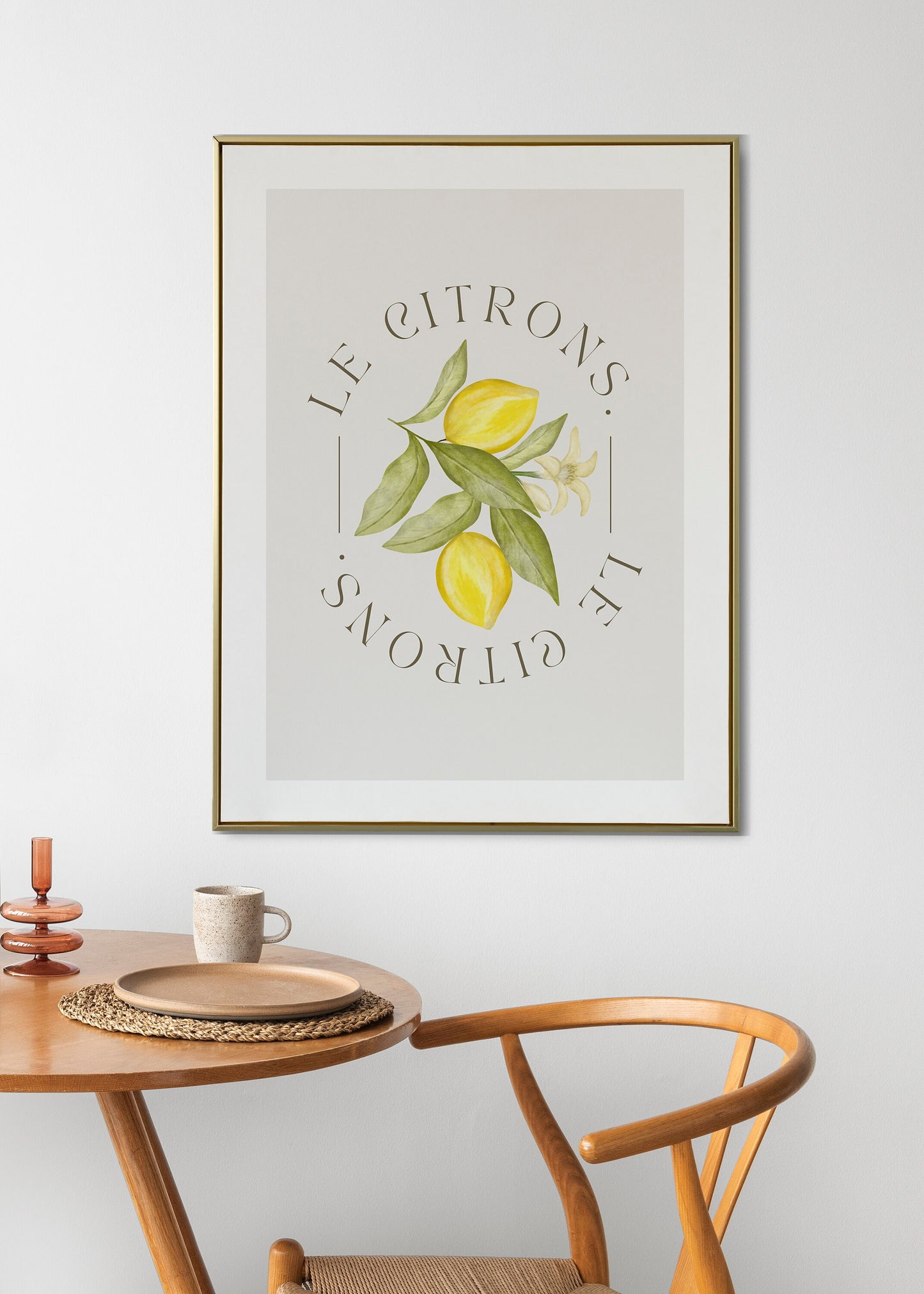 Lemons Art Print, French Style Print, Classic Retro Print, Modern Aesthetic, Trending, Retro Colours, Kitchen Wall Print, French Art Print,