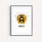 Manchester Bee Print, Manchester City Art Print, Manchester Bee,  Manchester Print Unframed, A5/A4/A3/A2, Manchester Bee, Love Manchester,