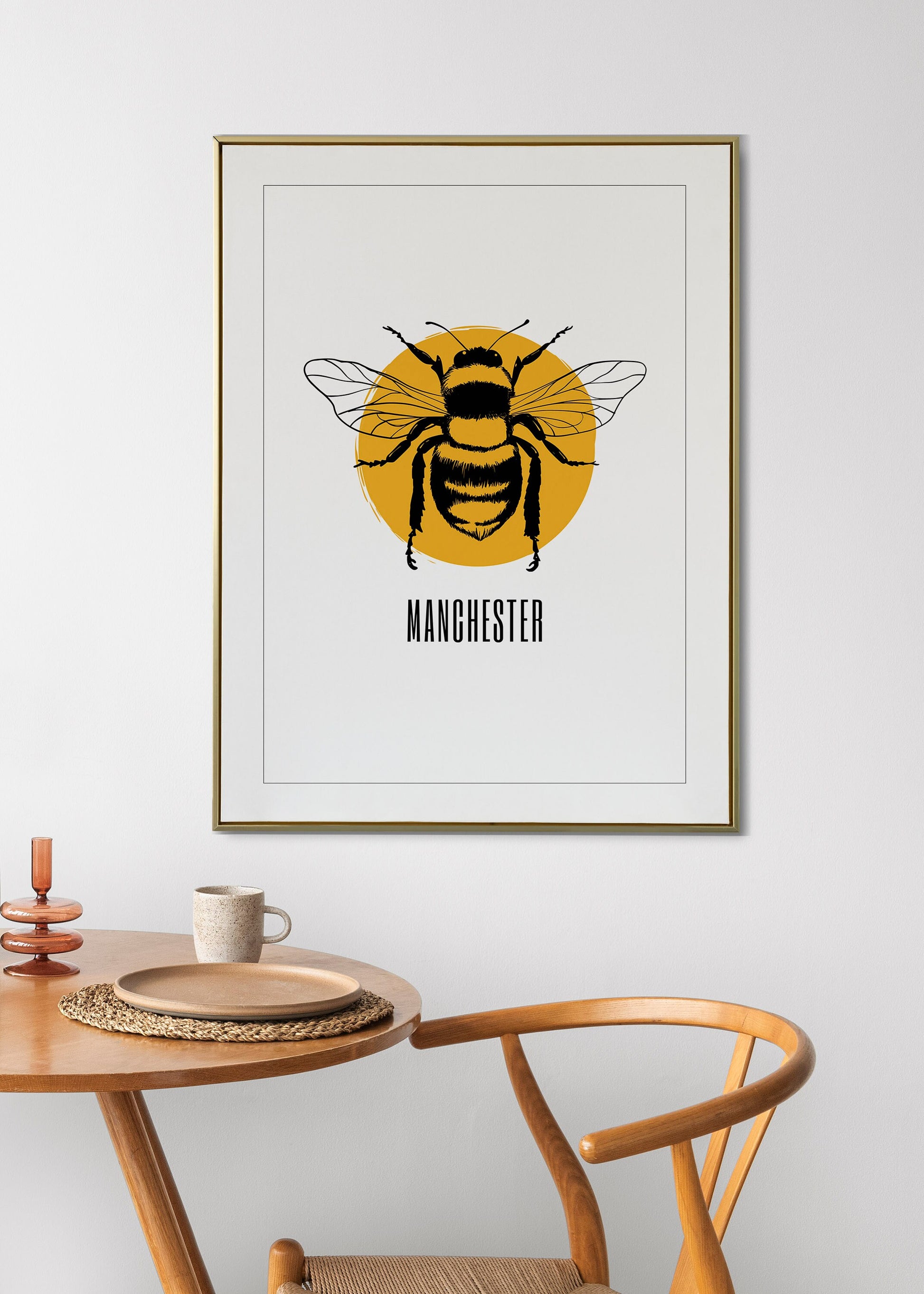 Manchester Bee Print, Manchester City Art Print, Manchester Bee,  Manchester Print Unframed, A5/A4/A3/A2, Manchester Bee, Love Manchester,