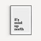 It's Mint Up North print, Up North, Northern Print, Northern City, Manchester, Leeds, Yorkshire, Lancashire, Indie Poster, A5 A4 A3, North