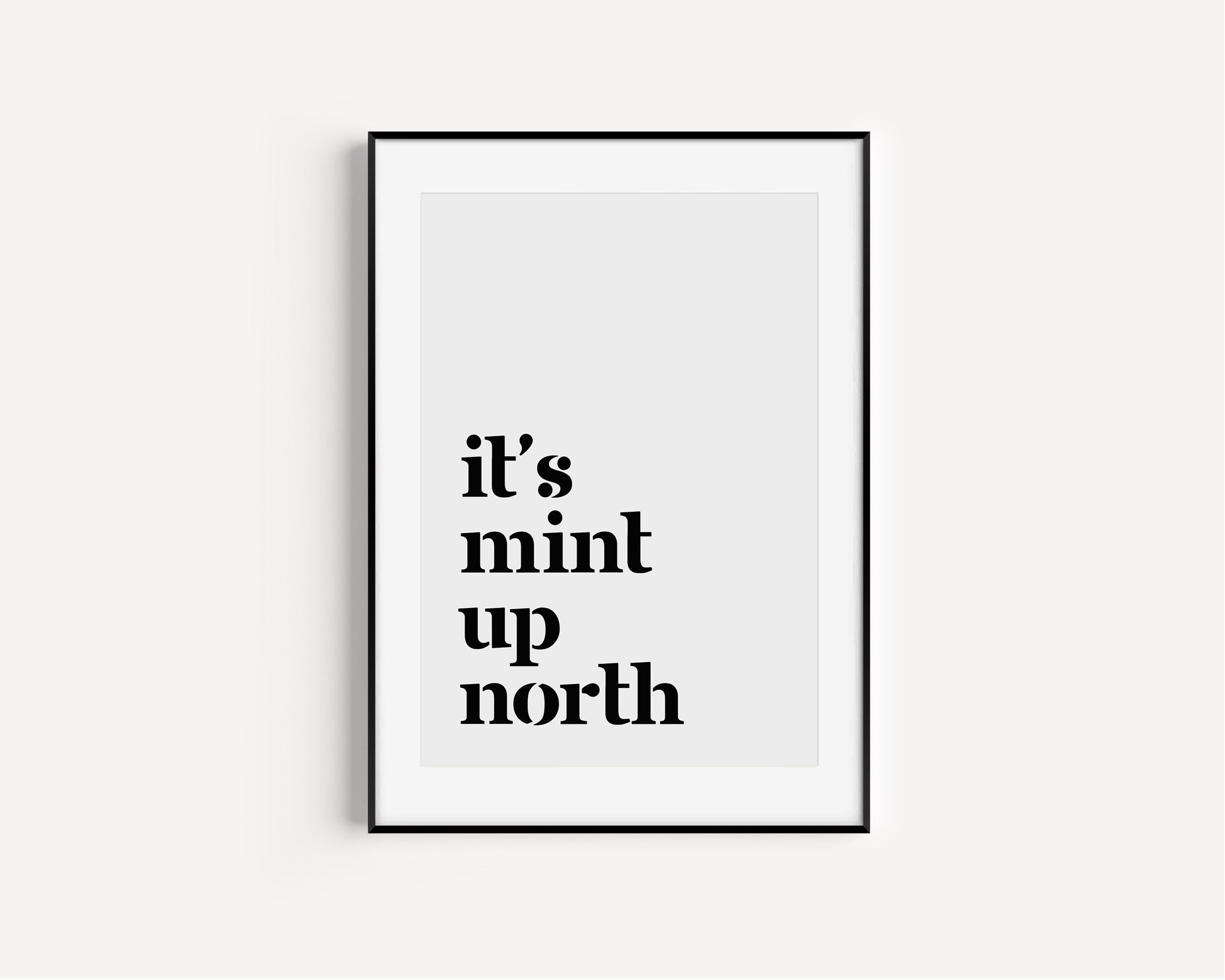 It's Mint Up North print, Up North, Northern Print, Northern City, Manchester, Leeds, Yorkshire, Lancashire, Indie Poster, A5 A4 A3, North