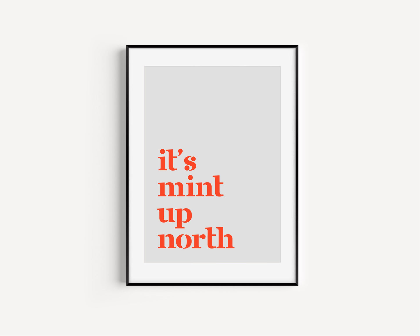 It's Mint Up North print, Up North, Northern Print, Northern City, Manchester, Leeds, Yorkshire, Lancashire, Indie Poster, A5 A4 A3, North