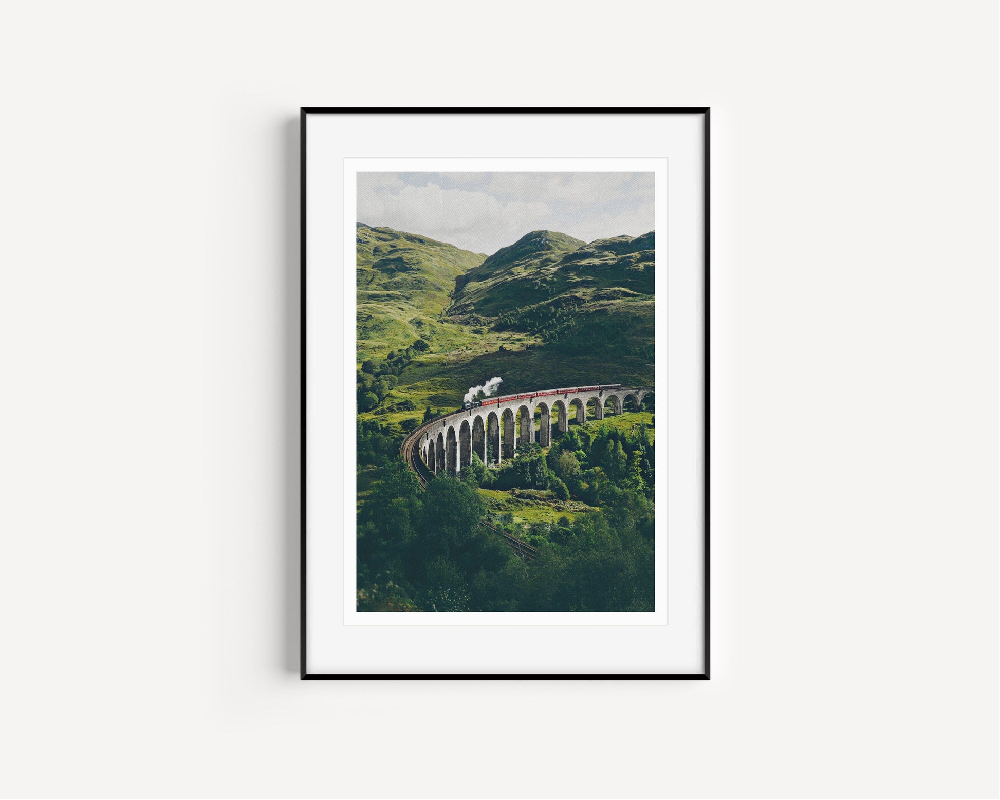 Scotland art print, Glenfinnan Viaduct Print, Oil Paint Style, Scotland, Glenfinnan, Steam Train wall art, Scotland Wall Decor, Landscape,