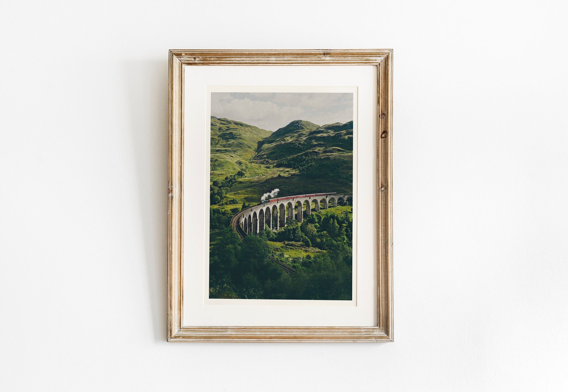 Scotland art print, Glenfinnan Viaduct Print, Oil Paint Style, Scotland, Glenfinnan, Steam Train wall art, Scotland Wall Decor, Landscape,
