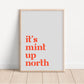 It's Mint Up North print, Up North, Northern Print, Northern City, Manchester, Leeds, Yorkshire, Lancashire, Indie Poster, A5 A4 A3, North
