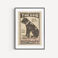 The Dog Art Print, Vintage Matchbox Art, Vintage Animal Art, Dog Lover Wall Decor, A5 A4 A3, Dog illustration art print, Home Decor,