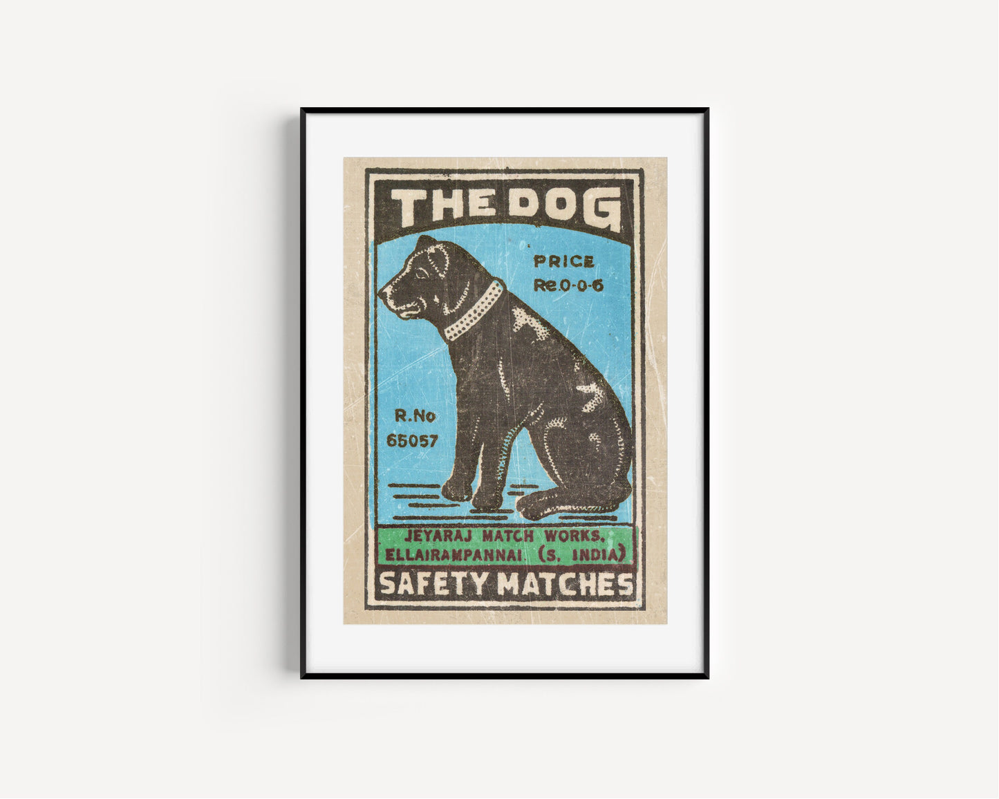 The Dog Art Print, Vintage Matchbox Art, Vintage Animal Art, Dog Lover Wall Decor, A5 A4 A3, Dog illustration art print, Home Decor,