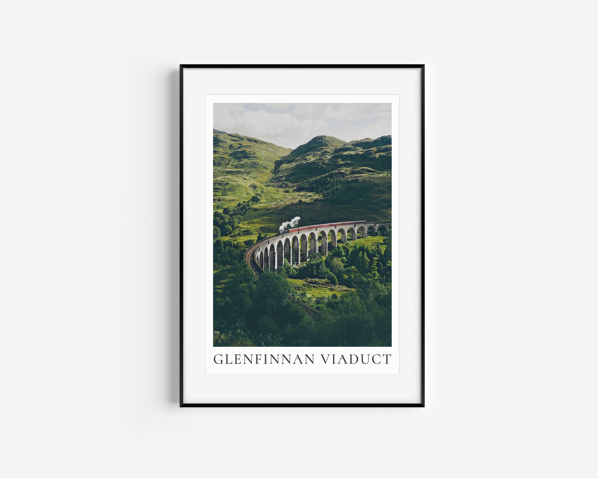 Scotland art print, Glenfinnan Viaduct Print, Oil Paint Style, Scotland, Glenfinnan, Steam Train wall art, Scotland Wall Decor, Landscape,