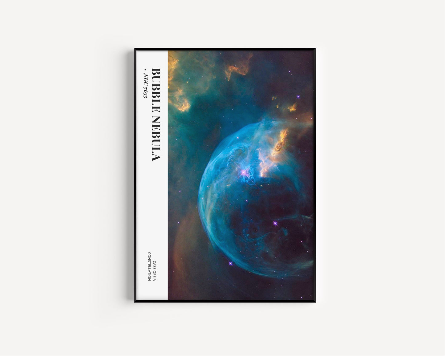 Bubble Nebula Art Print, Graphic Design Poster, Space Wall Art, NASA Space Photography, Retro, Minimal Poster Print, Cosmic, Space,