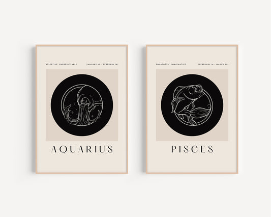 7x5/A4/A3 Zodiac Art Prints, Star Signs Wall Art, Zodiac Prints, Aesthetic Prints, Star signs Wall Decor, Zodiac Posters, Different Zodiacs