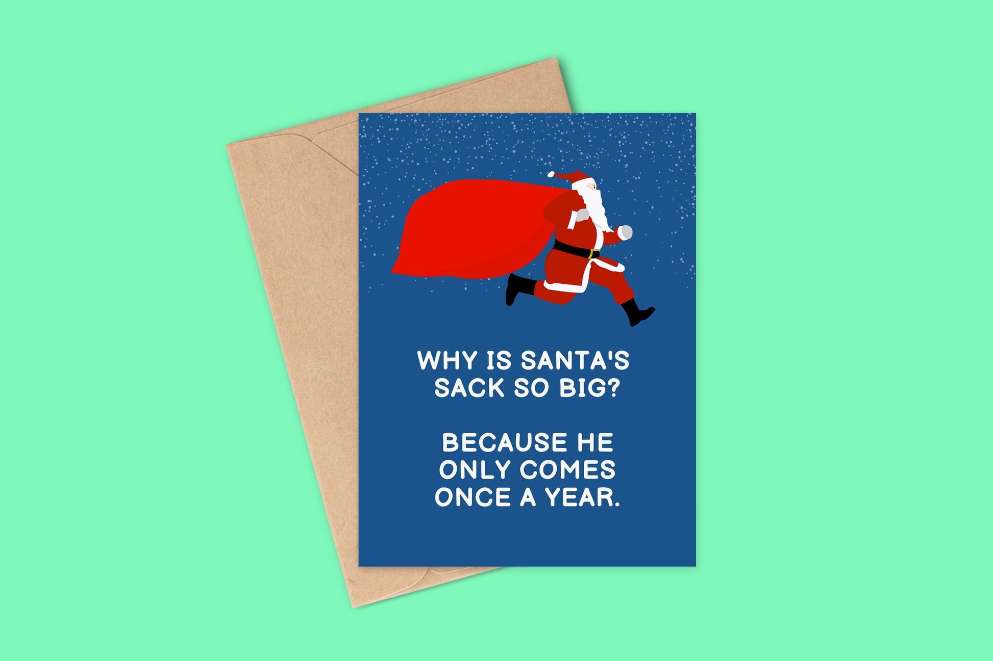 Funny Christmas Card, Santa's Sack Card, Funny Card, Christmas card, Santa Joke, Funny Christmas Cards
