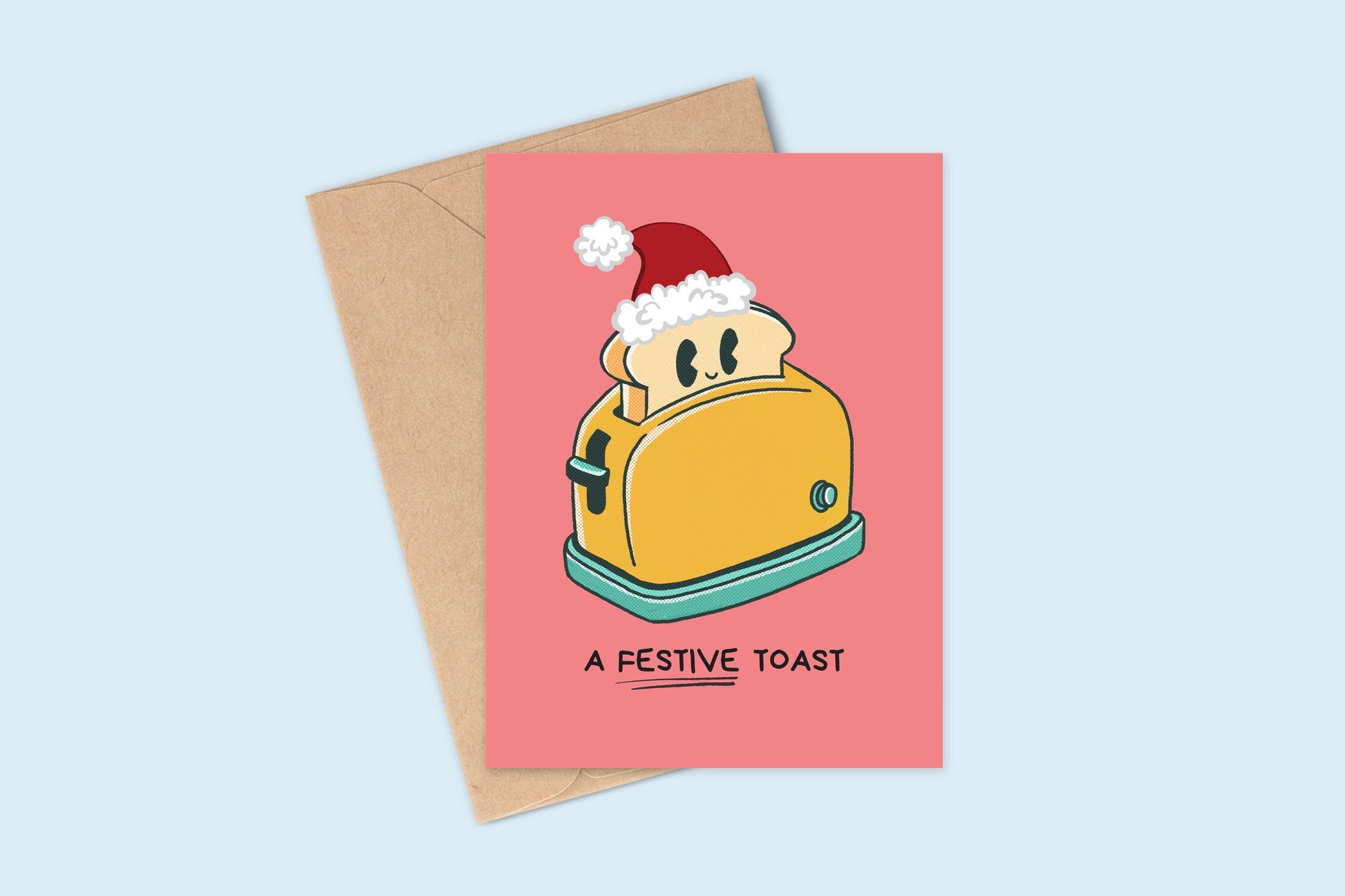 Cute Christmas Card, A Festive Toast Card, Funny Card, Christmas card, A Christmas Toast, Cute Christmas Cards