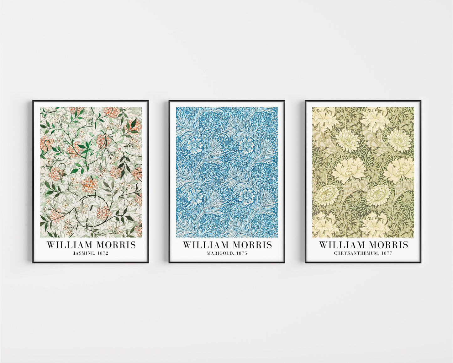 William Morris Prints Set of 3, Botanical Prints, Floral Prints, William Morris Art, Gallery Wall Art, William Morris Prints, Living Room,