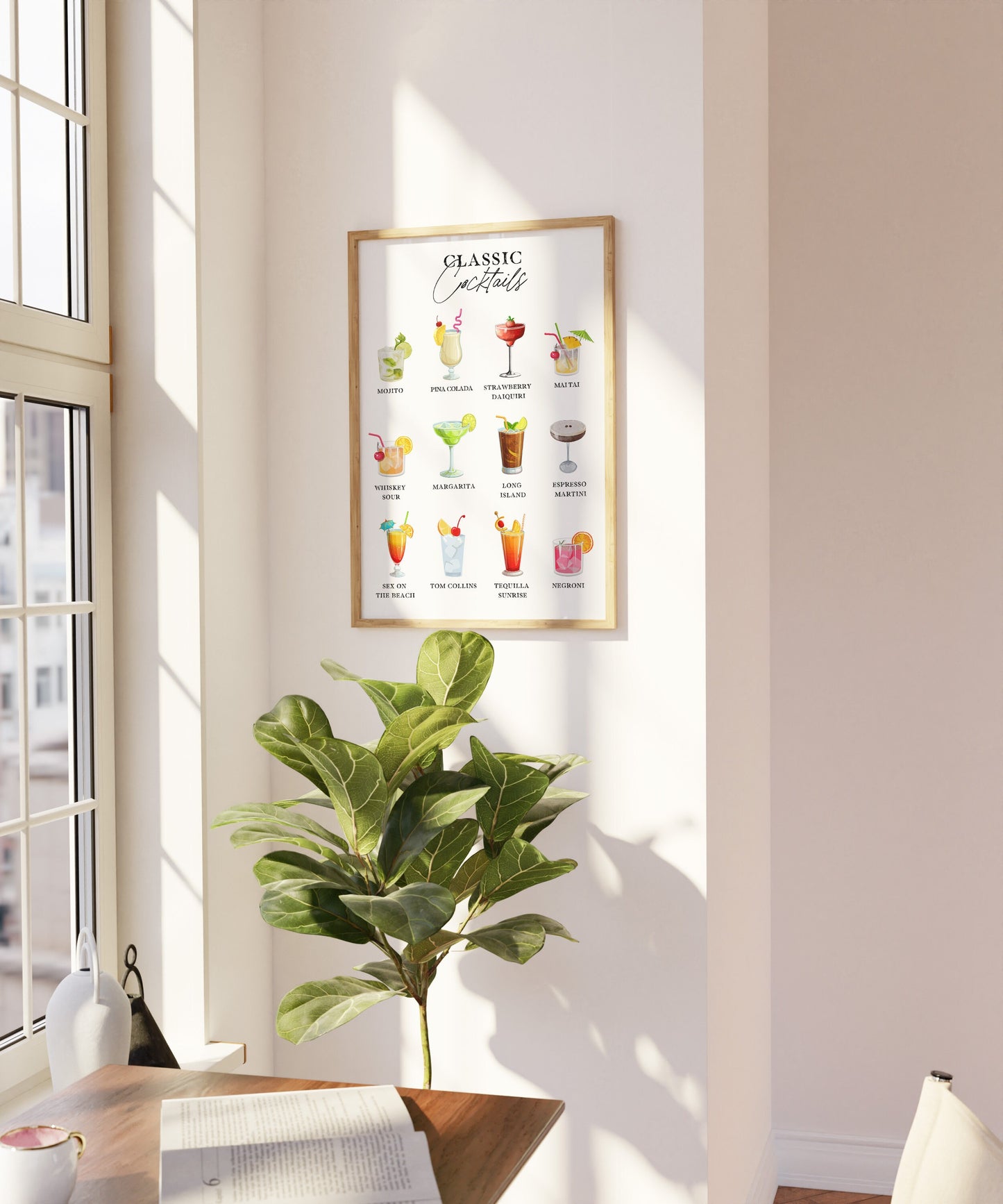 Classic Cocktails Print, Cocktails Poster, Cocktails Art, Cocktail Gifts, Bar Print, Cocktails, Cocktail Selection, Kitchen Art, Dining Room