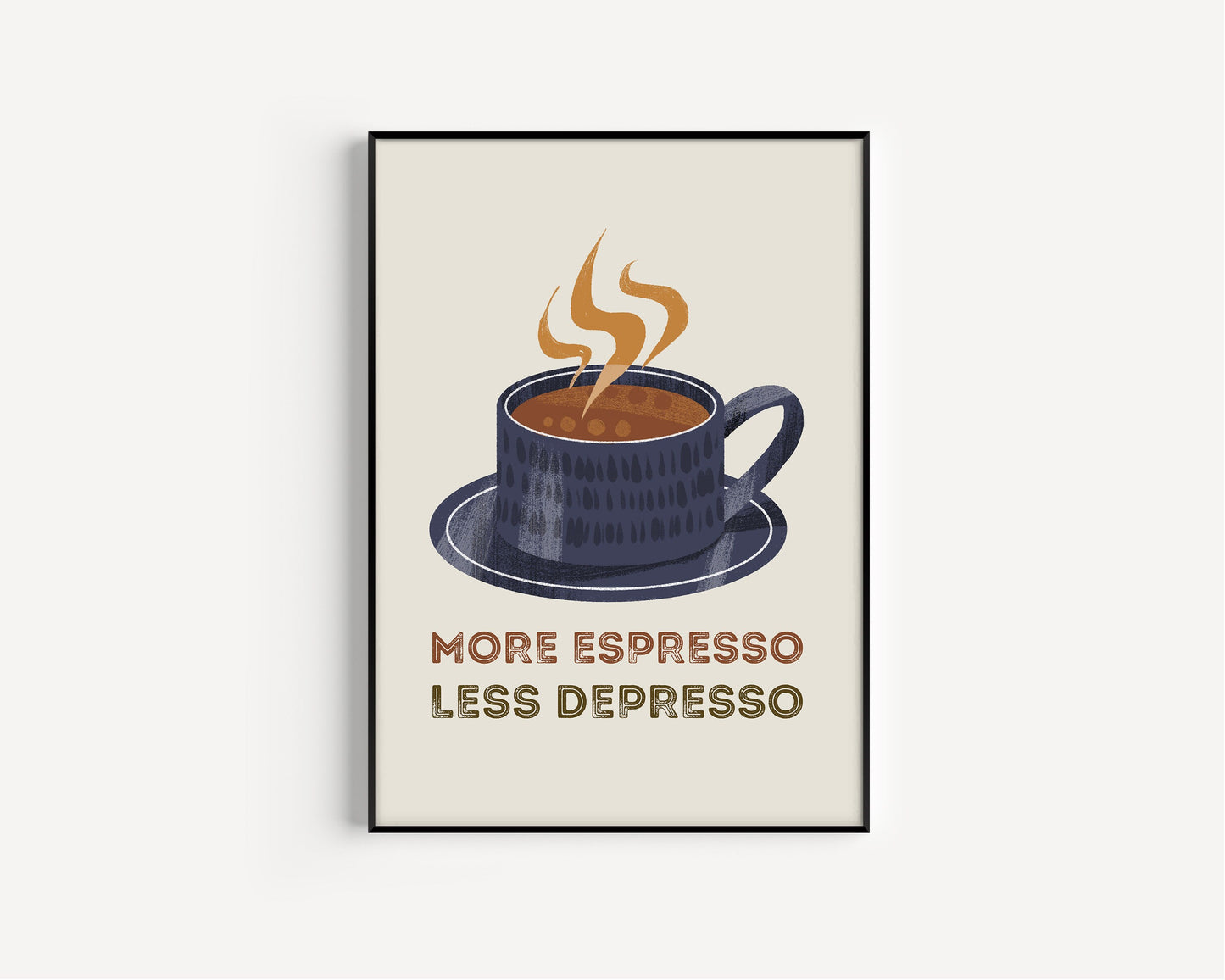 Retro Quote Wall Art Print, More Espresso Wall Décor, Coffee Art Print, Kitchen Wall Art, A5 A4 A3 Coffee Poster, Café Print, Colour Options