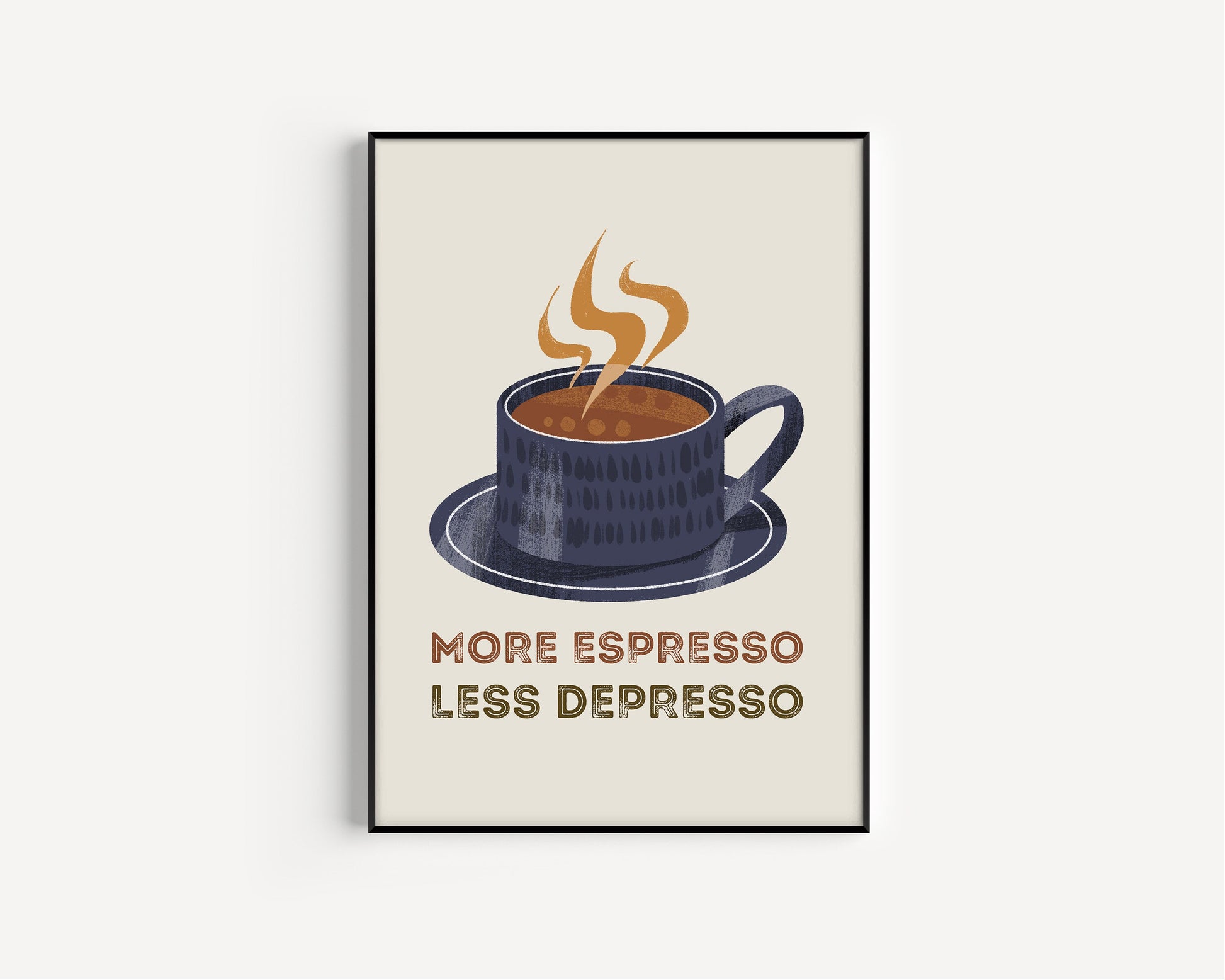 Retro Quote Wall Art Print, More Espresso Wall Décor, Coffee Art Print, Kitchen Wall Art, A5 A4 A3 Coffee Poster, Café Print, Colour Options
