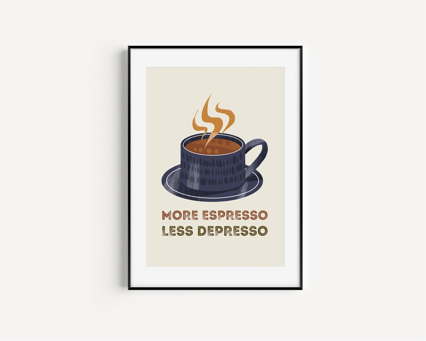 Retro Quote Wall Art Print, More Espresso Wall Décor, Coffee Art Print, Kitchen Wall Art, A5 A4 A3 Coffee Poster, Café Print, Colour Options