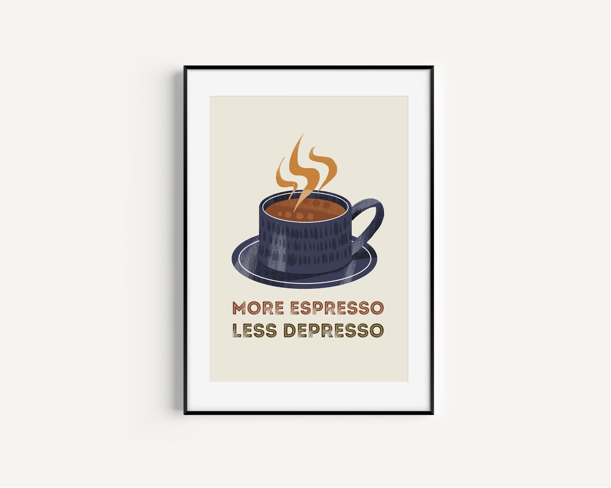 Retro Quote Wall Art Print, More Espresso Wall Décor, Coffee Art Print, Kitchen Wall Art, A5 A4 A3 Coffee Poster, Café Print, Colour Options