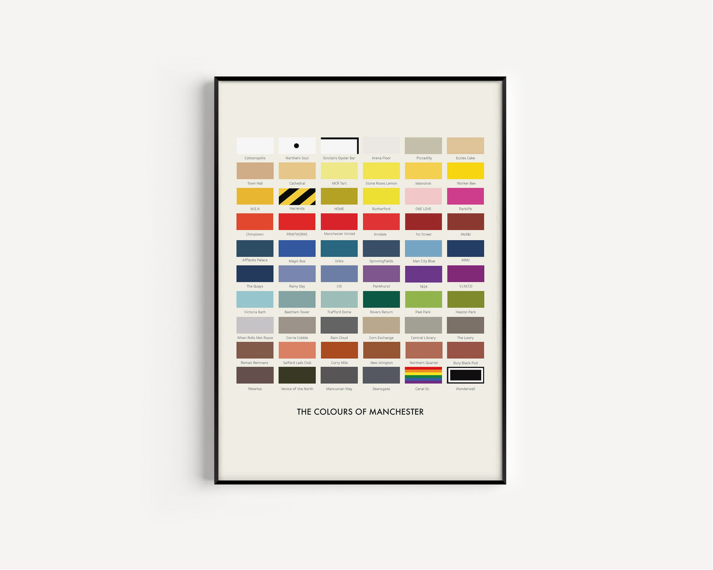 The Colours Of Manchester Print, City Of Manchester Print, Manchester, Manchester Print Unframed, A4 A3 A2, Manchester, Love Manchester
