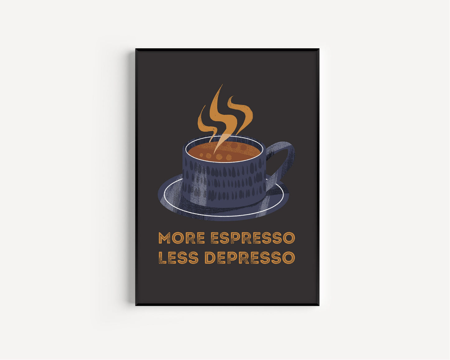 Retro Quote Wall Art Print, More Espresso Wall Décor, Coffee Art Print, Kitchen Wall Art, A5 A4 A3 Coffee Poster, Café Print, Colour Options