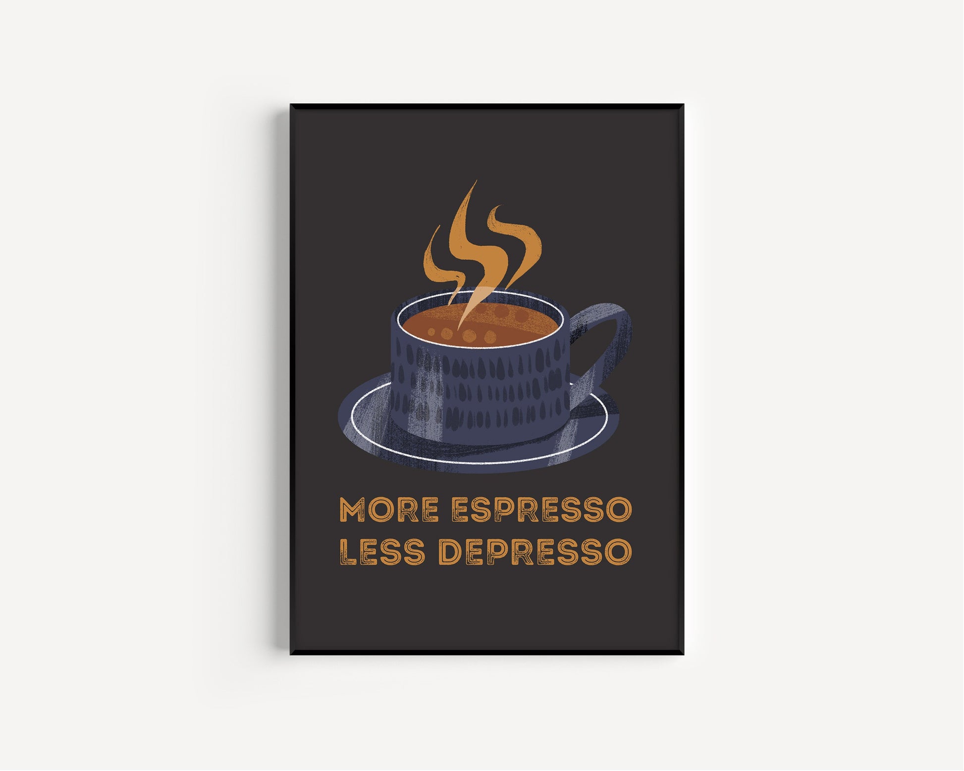 Retro Quote Wall Art Print, More Espresso Wall Décor, Coffee Art Print, Kitchen Wall Art, A5 A4 A3 Coffee Poster, Café Print, Colour Options
