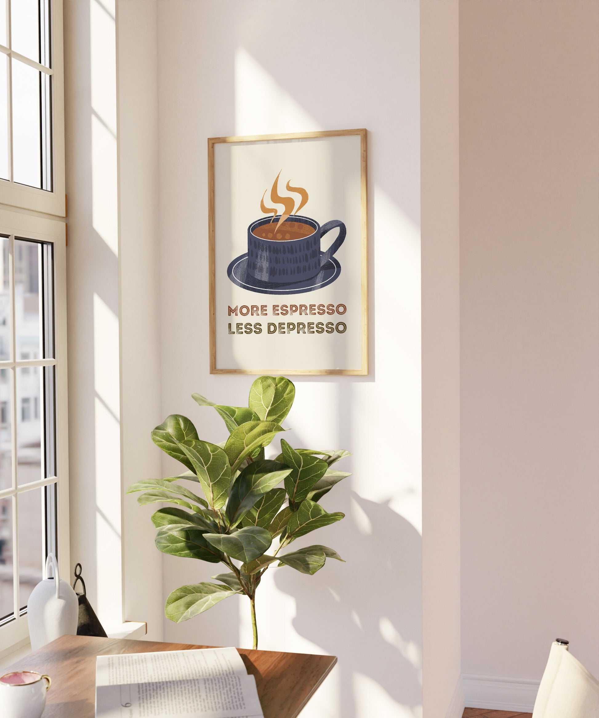 Retro Quote Wall Art Print, More Espresso Wall Décor, Coffee Art Print, Kitchen Wall Art, A5 A4 A3 Coffee Poster, Café Print, Colour Options