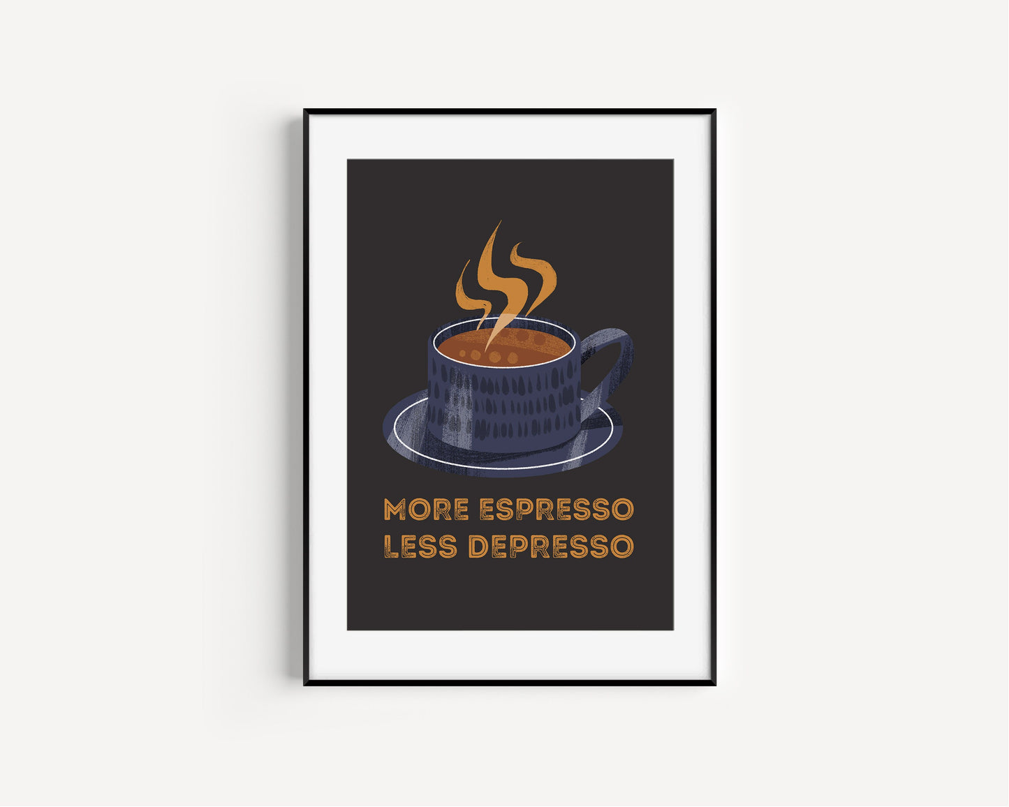 Retro Quote Wall Art Print, More Espresso Wall Décor, Coffee Art Print, Kitchen Wall Art, A5 A4 A3 Coffee Poster, Café Print, Colour Options