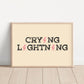 Crying Lightning Inspired Print, Lyrics Print, Music Print, Arctic Monkeys, Music Wall Art, Indie Music Print, Arctic Monkeys Inspired Print