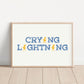 Crying Lightning Inspired Print, Lyrics Print, Music Print, Arctic Monkeys, Music Wall Art, Indie Music Print, Arctic Monkeys Inspired Print