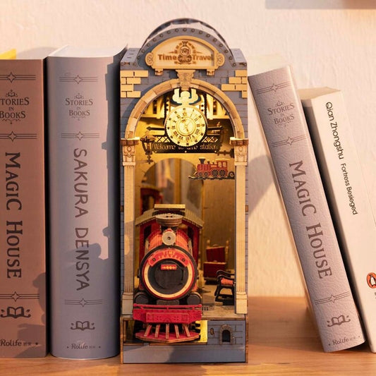 Build Your Own Book Nook, Doll House DIY Kit, Model Set, Miniature Book Nook Craft Kit for Adults, Mini Diorama Room, Time Travel
