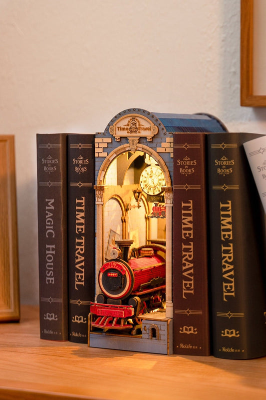 Build Your Own Book Nook, Doll House DIY Kit, Model Set, Miniature Book Nook Craft Kit for Adults, Mini Diorama Room, Time Travel