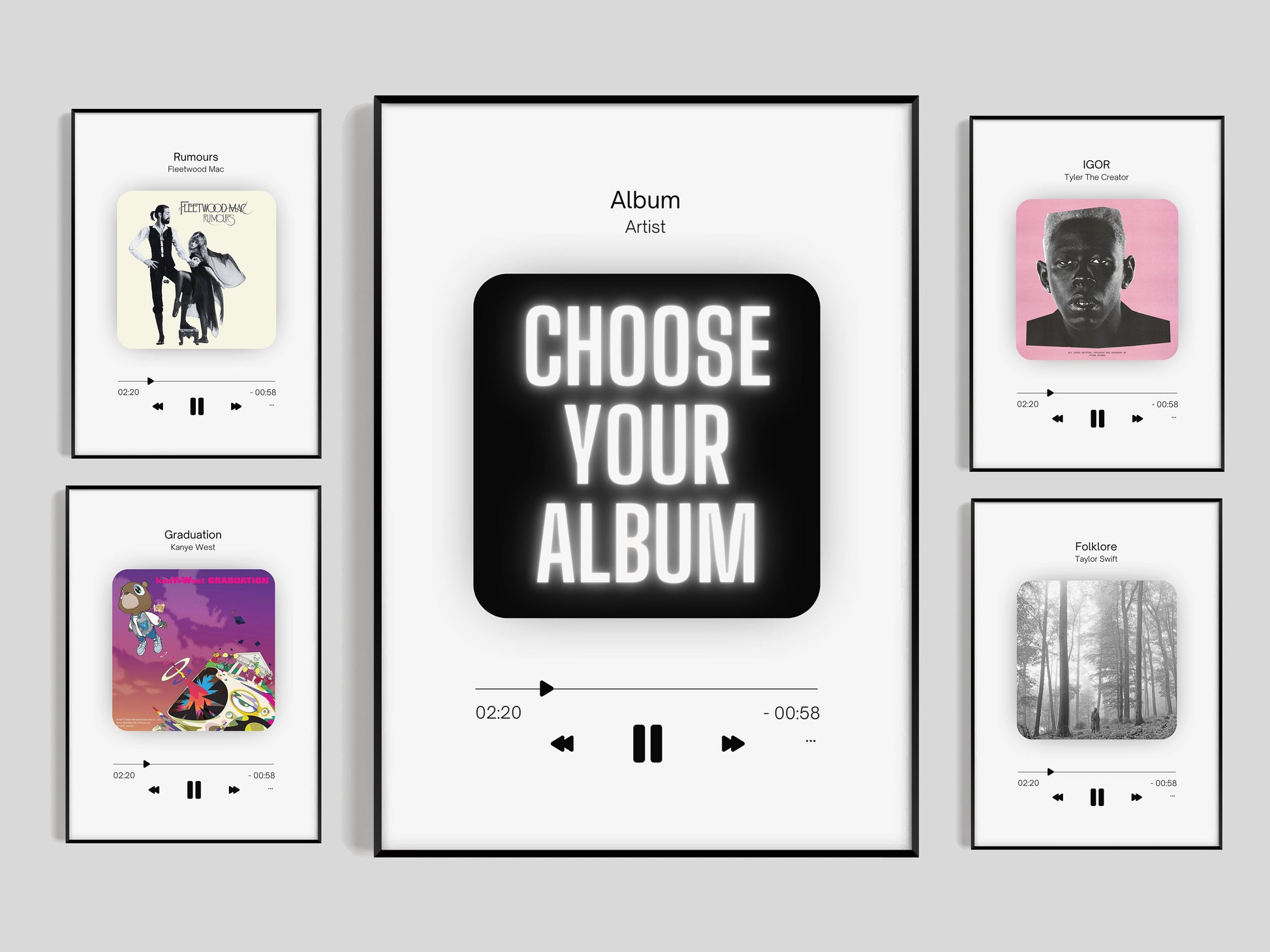 Your Custom Album Art Print, Choose your Favourite Album Wall Art, Custom Album Print, Any Album Personalised Choice, A5 A4 A3, Album Print,