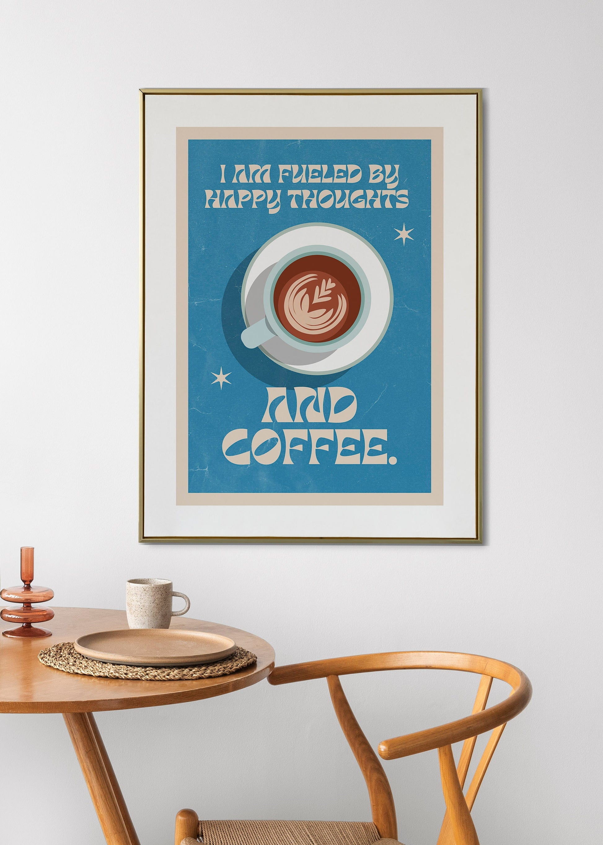 Retro Quote Wall Art Print, Coffee Quote Wall Décor, Coffee Art Print, Kitchen Wall Art, A5 A4 A3 Coffee Poster, Café Print, Retro Poster