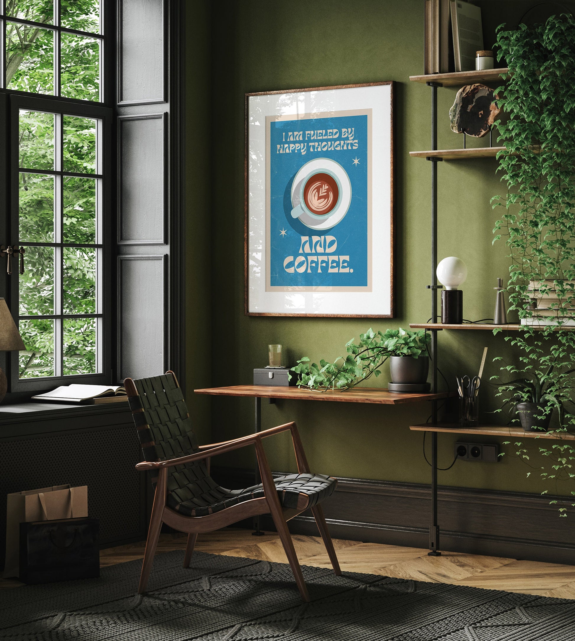 Retro Quote Wall Art Print, Coffee Quote Wall Décor, Coffee Art Print, Kitchen Wall Art, A5 A4 A3 Coffee Poster, Café Print, Retro Poster